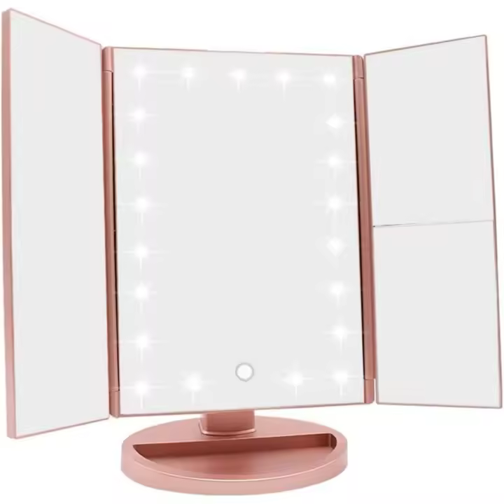 Espejo de Maquillaje con LED Espejo Iluminado de Mesa con Ampliación (x1/x2/x3) - 1
