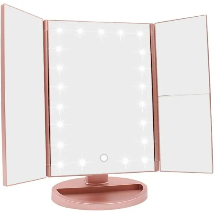 Espejo de Maquillaje con LED Espejo Iluminado de Mesa con Ampliación (x1/x2/x3) - 1