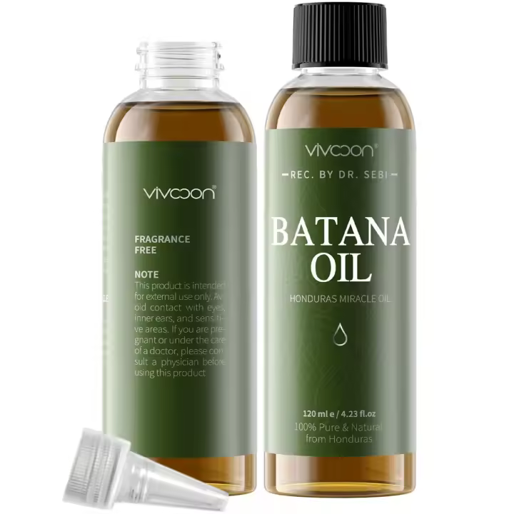 Crecimiento de aceite Vivccon, aceite na crudo 100% puro y natural, Dr. Sebi orgánico de Honduras, cuidado del grosor del cabello, cuero cabelludo y piel, 4,23 fl - 1