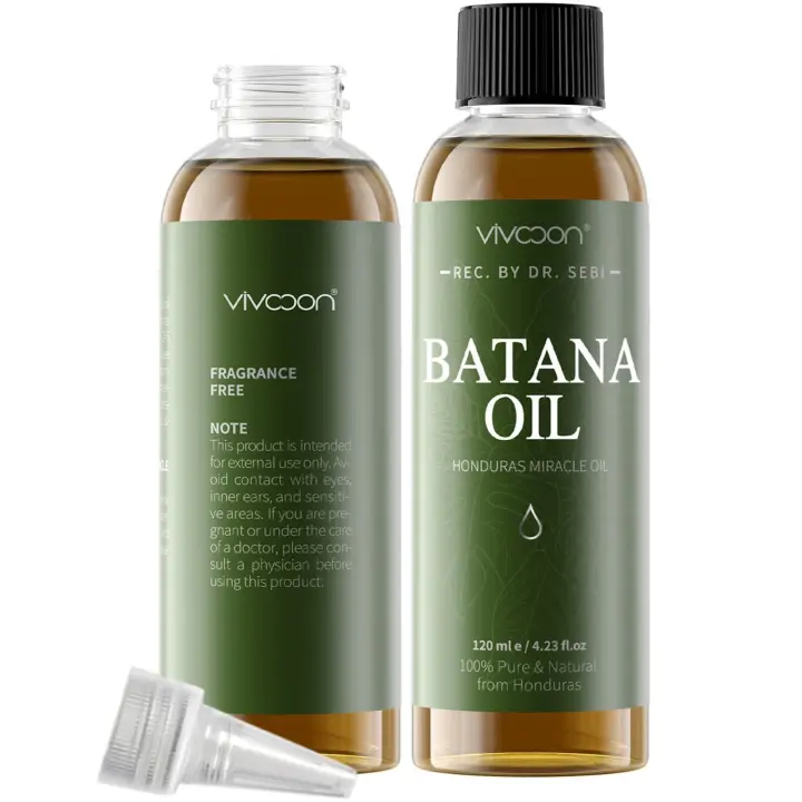 Crecimiento de aceite Vivccon, aceite na crudo 100% puro y natural, Dr. Sebi orgánico de Honduras, cuidado del grosor del cabello, cuero cabelludo y piel, 4,23 fl - 1