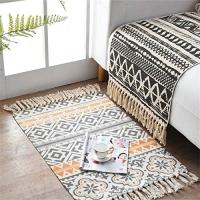 Alfombra de Algodón Lavable Estilo Boho con Borlas Ideal para Cocina, Sala de Estar, Dormitorio - details 1