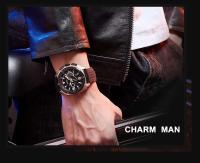 Relojes MEGIR de lujo de primera calidad para hombre, cronógrafo militar, resistente al agua, reloj deportivo de cuarzo, reloj de pulsera para hombre, reloj de silicona con esfera grande - details 14