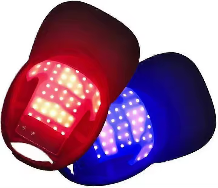 Luz roja y crecimiento del cabello con gorro de terapia infrarroja, casco para el crecimiento del cabello con 4 modos y 2 luces - 1