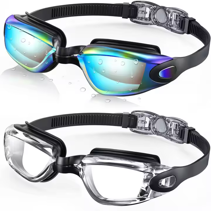 Swim Goggles, 2 Pack Swimming Goggles No Leaking Adult Men Women Youth - 1