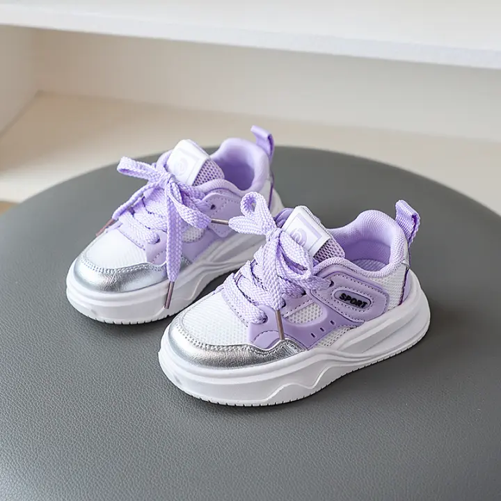 Nuevos zapatos de primavera para niños, zapatillas informales versátiles para niños y niñas, doble red - 1