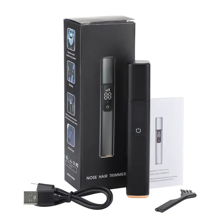 Recortador de vello Nasal eléctrico para hombres, depilación de nariz indolora, recargable, cortapelos Nasal para orejas, lavable, Motor de alta velocidad - 1