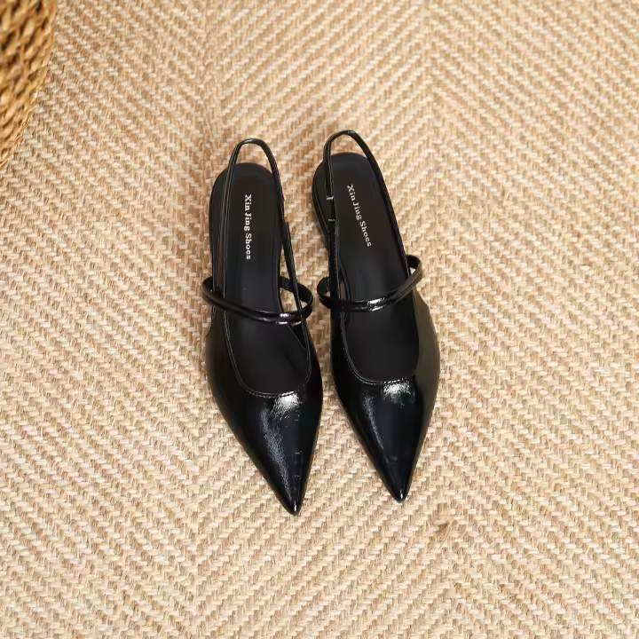 Zapatos planos con correa puntiaguda simples y versátiles - 1