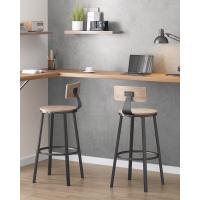 Sillas de Barra Altas con Resalto Juego de 2, Acero, Montaje Fácil, Industrial, Marrón Rústico y Negro - details 26