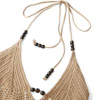 Hirigin-Mini vestido de fiesta con espalda abierta y cuello Halter para mujer, tejido de ganchillo informal con recortes, ropa de calle para playa y club - details 4