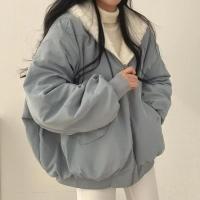 Chaqueta Abrigo de Moda Coreana para Mujer Gruesa, Cálida, Abajo, Estilo Casual, Manga de Cremallera - details 11