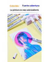 Marcador acrílico líquido rectoDoble punta blandaMarcador de doble colorPincel de estudianteColores por capas - details 9