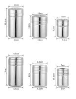 Tarro de acero inoxidable, sal, azúcar, botella de pimienta, tapa giratoria, soporte para palillos de dientes, lata de Aleminación para condimentos para barbacoa, cocina - details 3