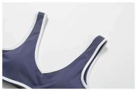 Scrunch - Conjunto de yoga corto para mujer, sujetador relleno en contraste rosa, pantalones cortos cruzados, pantalones deportivos de cintura alta, Fiess Gym Tre, ropa deportiva - details 16