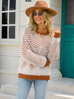 Suéter informal de manga larga para mujer, Jersey de punto de cuello redondo liso, Tops sueltos, moda de otoño - details 14