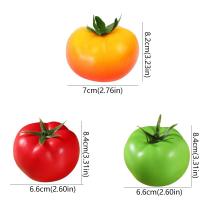Mini adorno de tomate Artificial, modelo de tomate de simulación de plástico realista, artesanías, accesorios de verduras falsas, decoración del hogar, 5 uds. - details 0