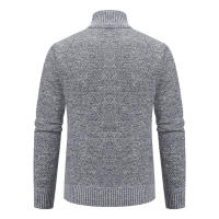 Chaqueta Deportiva Casual Para Hombre De Otoño E Invierno Nueva JERSEY Color Sólido Cuello Erguido Abrazadera De Poliéster Con Cierre De Cremallera - details 24