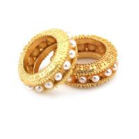 Color dorado mate, latón y perlas de imitación de plástico, espaciador de rueda, cuentas para pulsera, accesorios para hacer joyas Diy - details 20