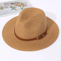 Sombrero de copa de jazz para mujer, sombrero de protección solar y sombrilla tejido de paja para primavera y verano para hombre y mujer - details 5