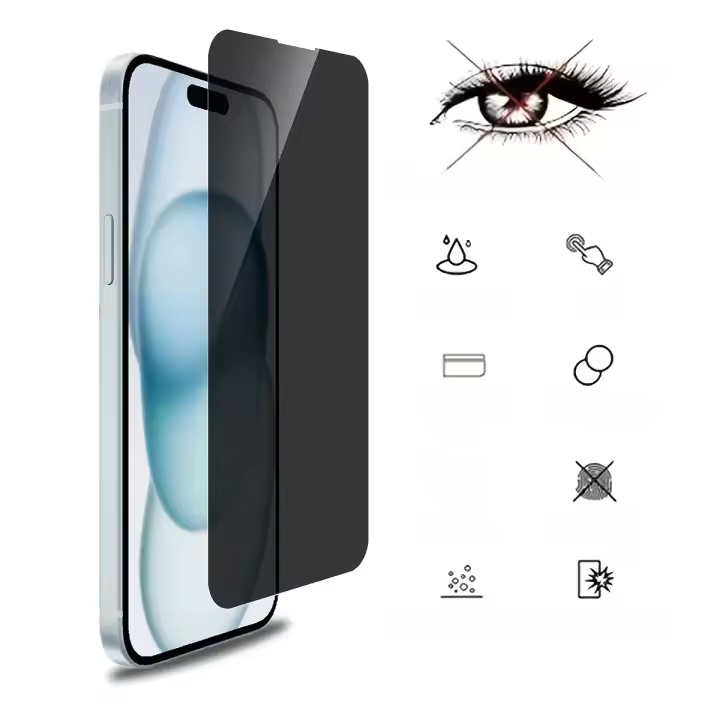 3Pcs Protector De Pantalla De Privacidad Para iPhone Anti-espía Vidrio Templado Compatible Con Modelos 11 XR X XS MAX 8 plus 12 13 14 15 pro Max Mini - 1