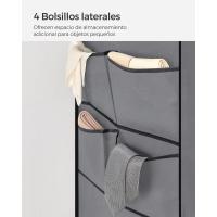 Armario Plegable de Tela 4 Barras, 4 Bolsillos Laterales, Almacenamiento, Negro RYG094B02 - details 21