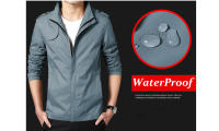 Primavera hombres ts Casual hombre Slim Fit Stand Collar hombres de negocios impermeable rompevientos chaquetas de Camping ropa - details 1