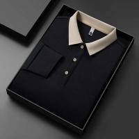 Nuevo polo de negocios informal de manga larga de color sólido para hombre, un top versátil que está a la moda, cálido y cómodo para - details 5