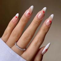 24pcs/Box Uñas Postizas De Acrílico Almendra Desmontables Francés Stiletto Falsas Uñas Cubiertas Completa Moda Para Mujeres Uñas Presionadas - details 2