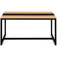 Mesa de comedor rectangular Dover para 4 personas, diseño industrial (120 cm), color negro - details 3