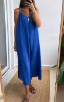 Vestido de Verano Haltéro de Moda Casual para Mujer Cuello en V, Largo, Sin Mangas, Marca Ouwu - details 6