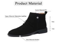 37-44 Botas Chelsea grandes con cremallera plegable de cuero genuino para hombres y mujeres 19128 - details 2