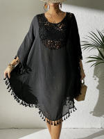 Vestido playero de talla grande para mujer, suave, de ganchillo, falda envolvente para bikini, para trajes de baño, tallas extendidas, elementos esenciales para vacaciones - details 25