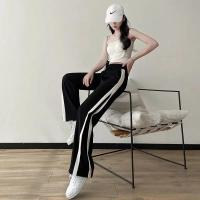 Pantalones de Pierna Ancha y Cintura Alta a Rayas de Verano Prenda Casual para Mujeres - details 11