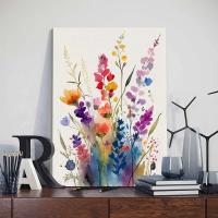 Pintura en Lienzo Boho de Flores Salvajes con Marco JUBEER Decoración Artística para Dormitorio y Hogar Material de Lienzo - details 9