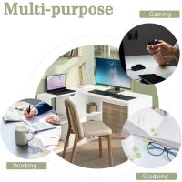 Doble Tablero con Estantería 6 Compartimentos Mesa PC Ornador para Estudio Oficina Dormitorio Blanco - details 5