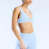 Nuevo sujetador deportivo minimalista de spandex con costura nueva, adecuado para el fitness femenino, estiramiento, ropa de yoga transpirable. - details 8