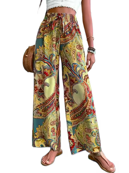 Moda femenina, ropa de mujer, pantalones casuales, impresión digital, sueltos, elásticos y otros estilos. - 1