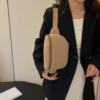 Cintura de felpa de invierno para mujer, bolso de cinturón para teléfono de estilo de diseñador de hombro informal Unisex - details 5