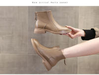 Botas Martin de piel de vaca de primera capa para mujer 2025 nuevas botas de plataforma para mujer botas cortas de otoño e invierno botas de cuero de tacón grueso para mujer. - details 0