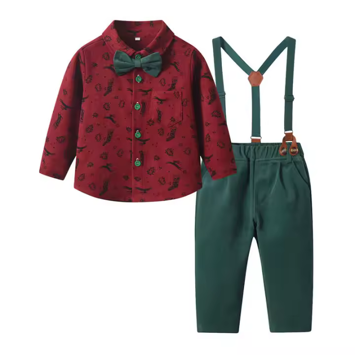 Cárdigan de manga larga con estampado otoñal y lazo, traje formal de moda para niños grandes, ropa infantil - 1