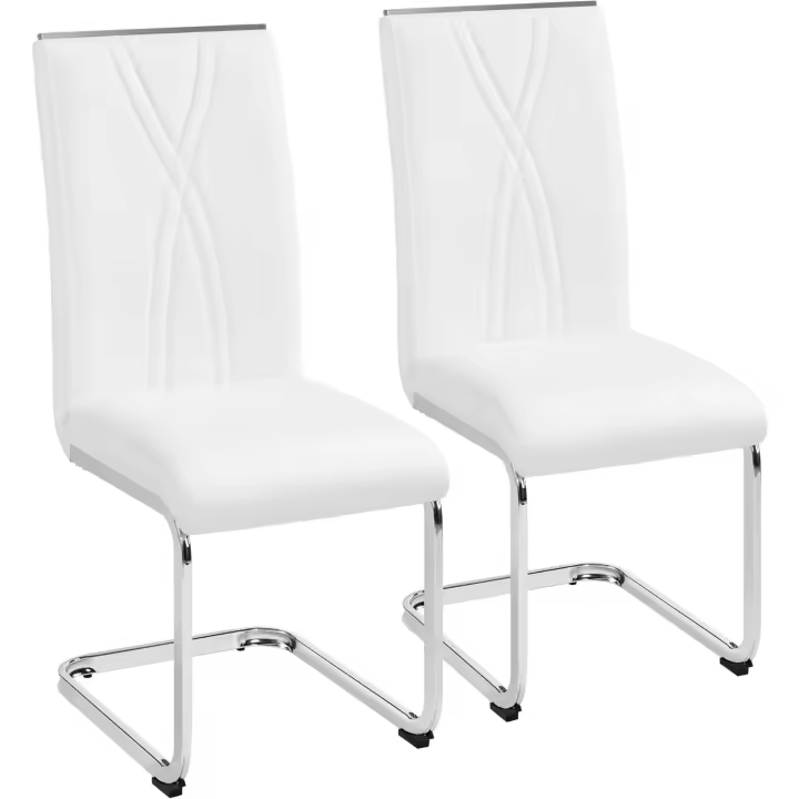 Cocina con respaldo alto, patas metálicas, diseño moderno para salón, oficina, dormitorio, blanco. - 1