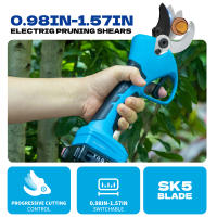 Tijeras de Poda Progresivas sin Batería 21V 40mm LIDACA para Árboles y Jardín Herramienta Eléctrica de Ramas de Árboles Reutilizable Comercial Manufactura Unisex Material de Polímero ABS - details 2