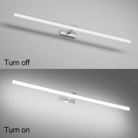 Lámpara LED de 32W Lámpara de espejo Aplique Blanco Frio 6000K Luz natural para Espejo Muebles de Maquillaje Aparato Montado en la Pared, Negro, 120CM - details 15