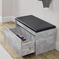 Banco Zapatero con Cajón Mueble Zapatero para 3 Pares de Calzado con Asiento Tapizado para Entrada Vestíbulo Dormitorio Aglomerado Polipiel 80 x 39 x 45 cm - details 27