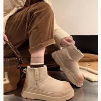 Botas de Nieve de Piel Escarchada Zapatos de Algodón Cálidos y Gruesos para Mujer, Temporada de Invierno 2025 - details 9