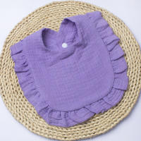 Babero de gasa para niños y niñas, algodón puro, color caramelo, cómodo babero para Saliva, toalla de Saliva de encaje de color sólido para bebé, productos para bebé - details 26