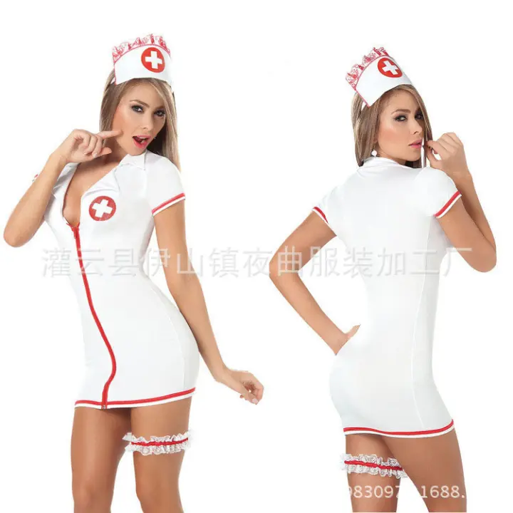 Uniforme sexy para cosplay, Lencería sexual, nuevo, blanco, seducción, enfermera - 1