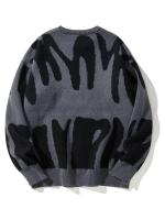 Nuevo Jersey Popular de otoño e invierno con patrón de Jacquard Irregular, suéter informal de punto con cuello redondo y contraste de Color para hombre - details 2