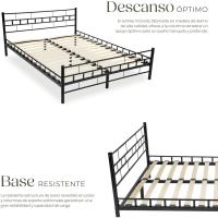 Cama de Boda de Acero Robusto Estructura de Acero con Somier de Láminas de Madera - details 25