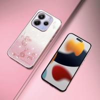 Funda de teléfono de lujo con carcasa antisísmica, brillante, estilo floral para Xiaomi Redmi Note 14 5G - details 2