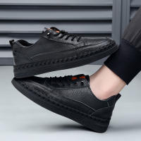 Primera capa de cuero de vaca zapatos de los hombres zapatos de cuero 2025 de los hombres de cuero genuino hechos a mano zapatos casuales de un pedal de cuero suave suela suave zapatos Doudou. - details 40
